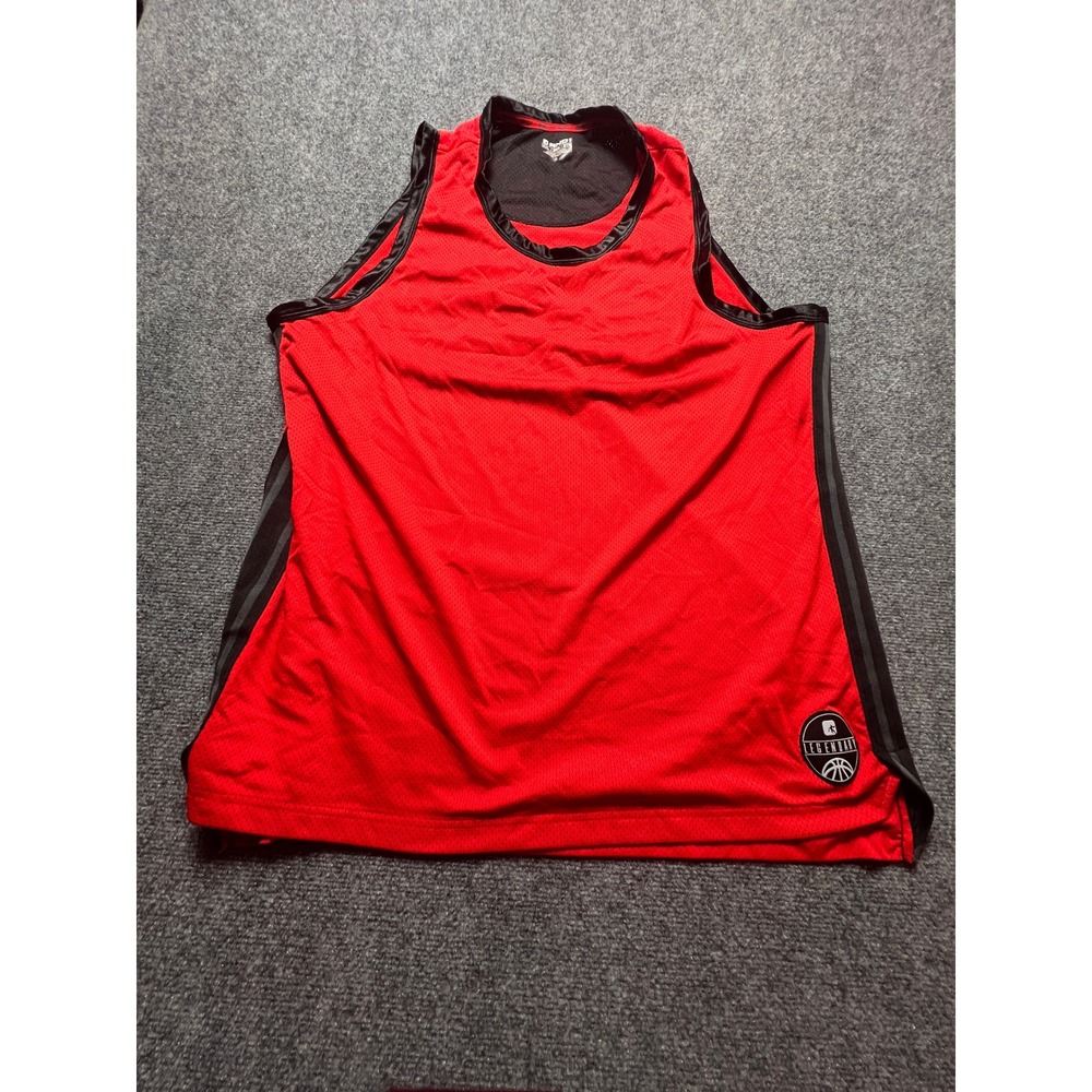 AND1 Legendary Basketball Jersey Mens 2XL Red Black Mesh Tank Top ANM202TX02
